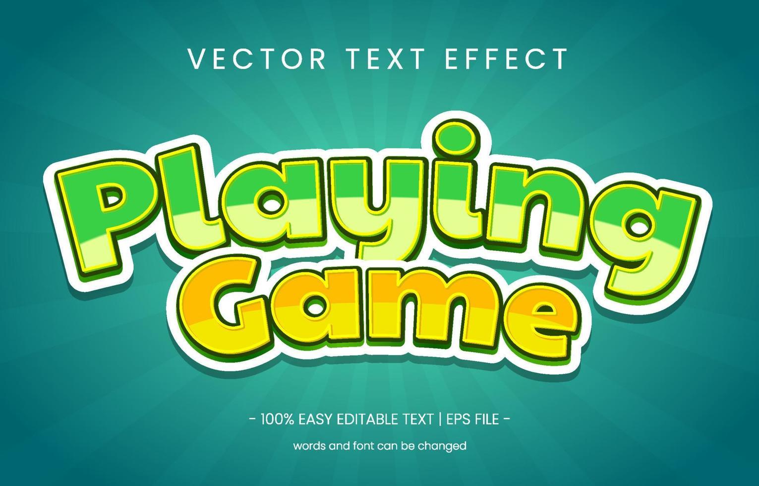 Playing Text Effect Graphic Style Panel vector