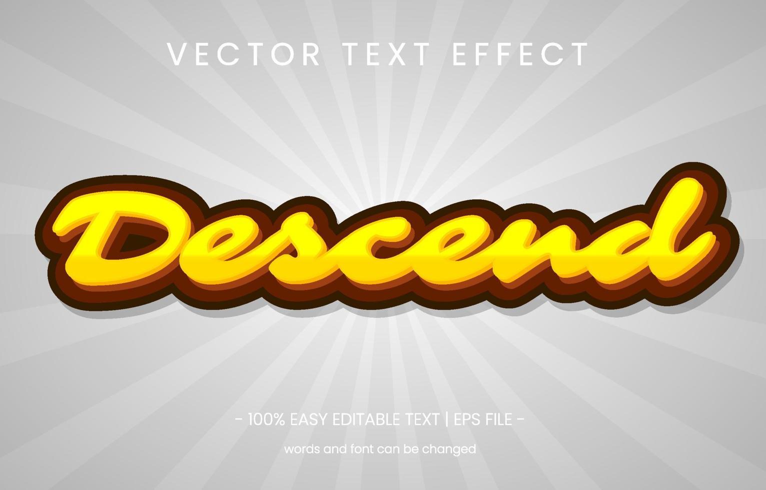 panel de estilo gráfico de efecto de texto descendente vector