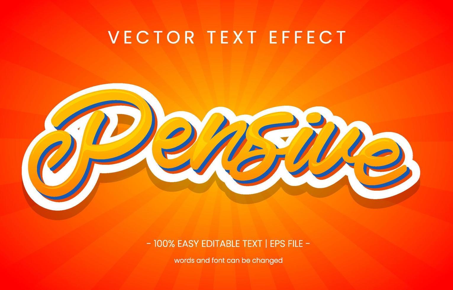 panel de estilo gráfico de efecto de texto pensativo vector