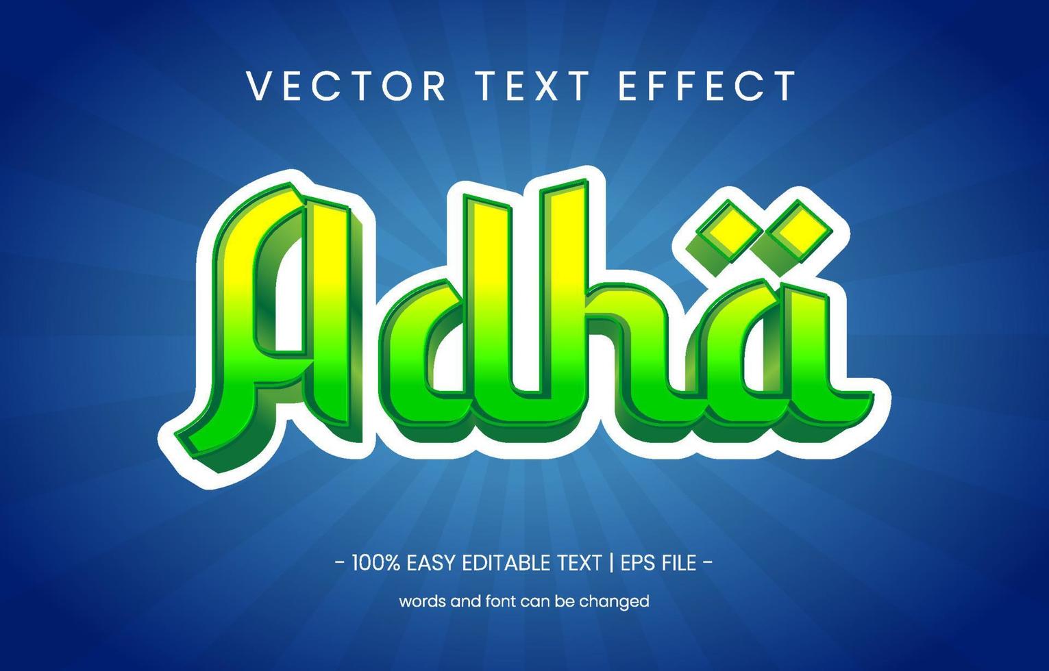 Adha Text Effect Graphic Style Panel vector