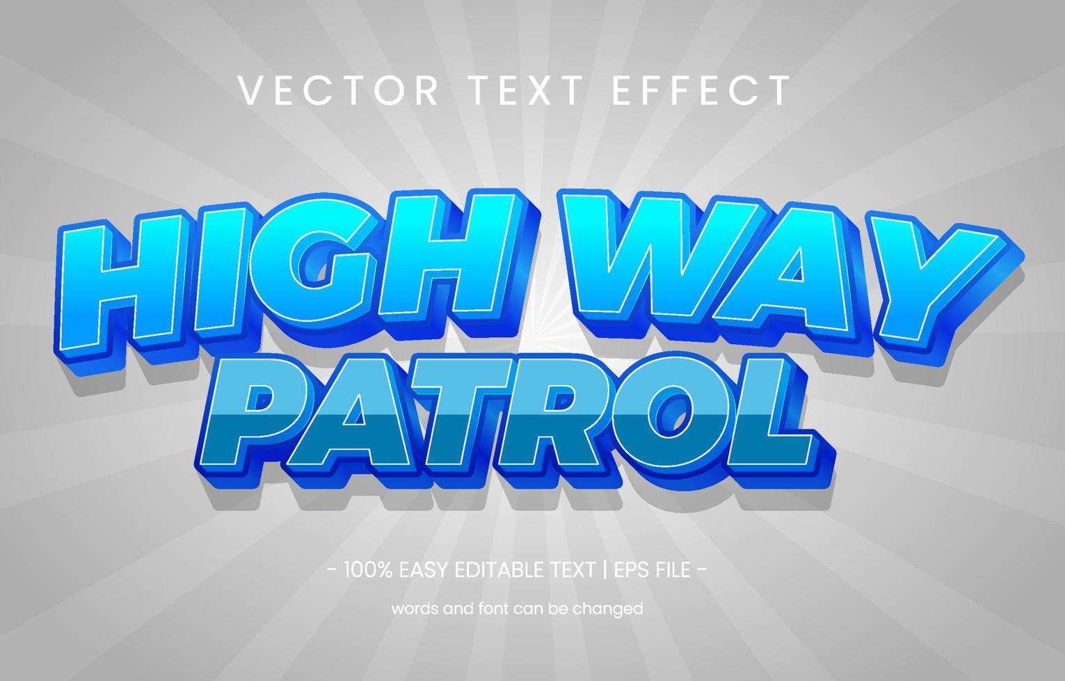 Highway Patrol Text Effect Graphic Style Panel vector