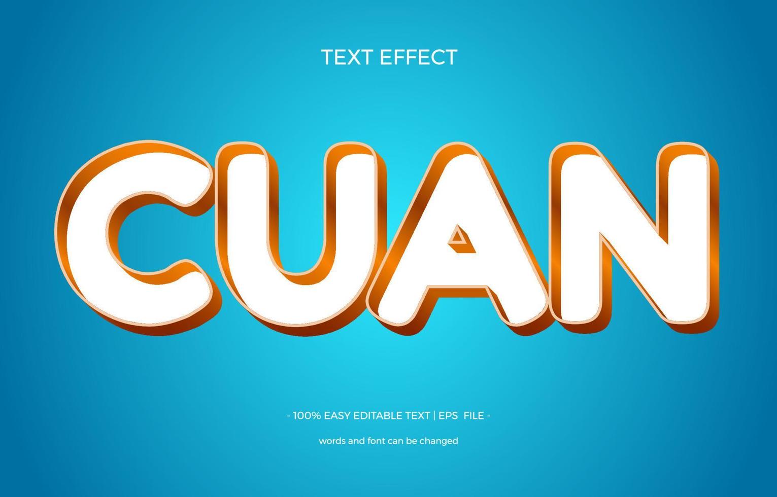 panel de estilo gráfico de efecto de texto cuan vector