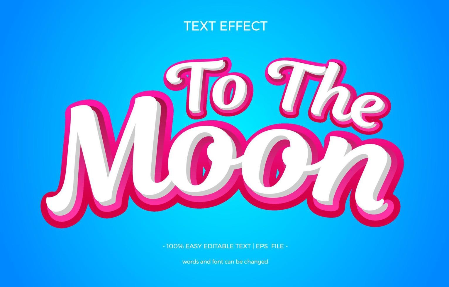 al panel de estilo gráfico de efecto de texto de luna vector