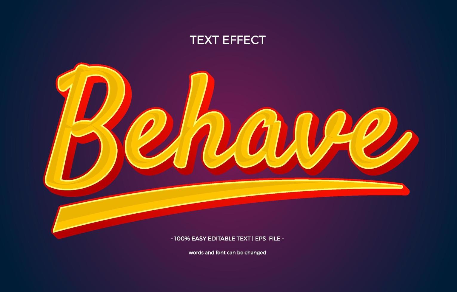 Behave Text Effect Graphic Style Panel vector