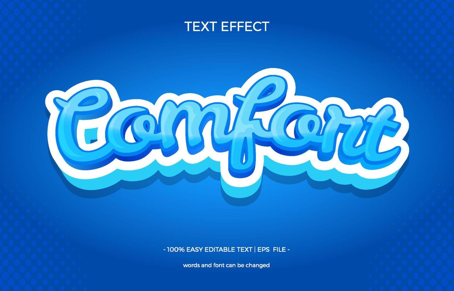 panel de estilo gráfico de efecto de texto de confort vector