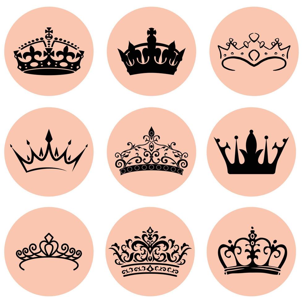 Collection of crowns vector