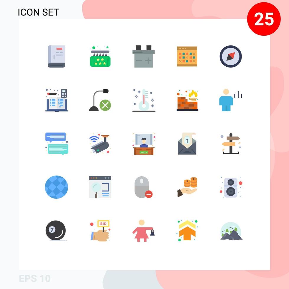 Flat Color Pack of 25 Universal Symbols of schedule events luxury event calendar Editable Vector Design Elements
