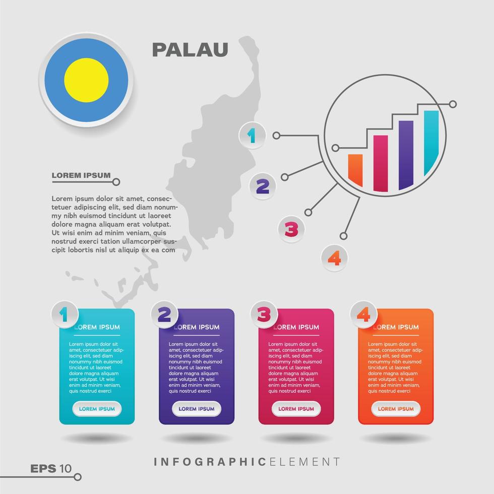 elemento infográfico de la carta de palau vector