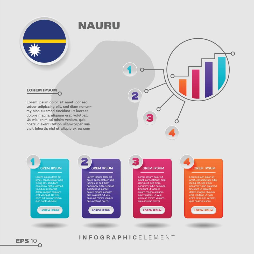Nauru Chart Infographic Element vector