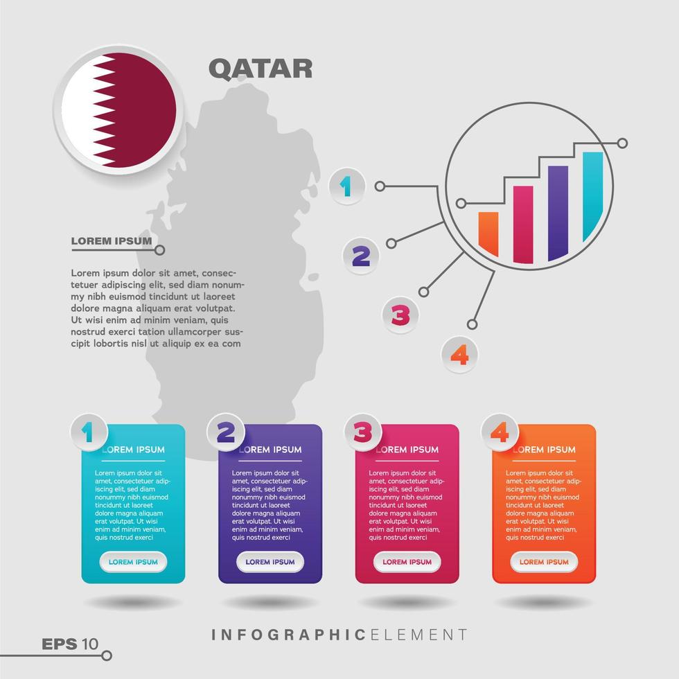 Qatar Chart Infographic Element vector