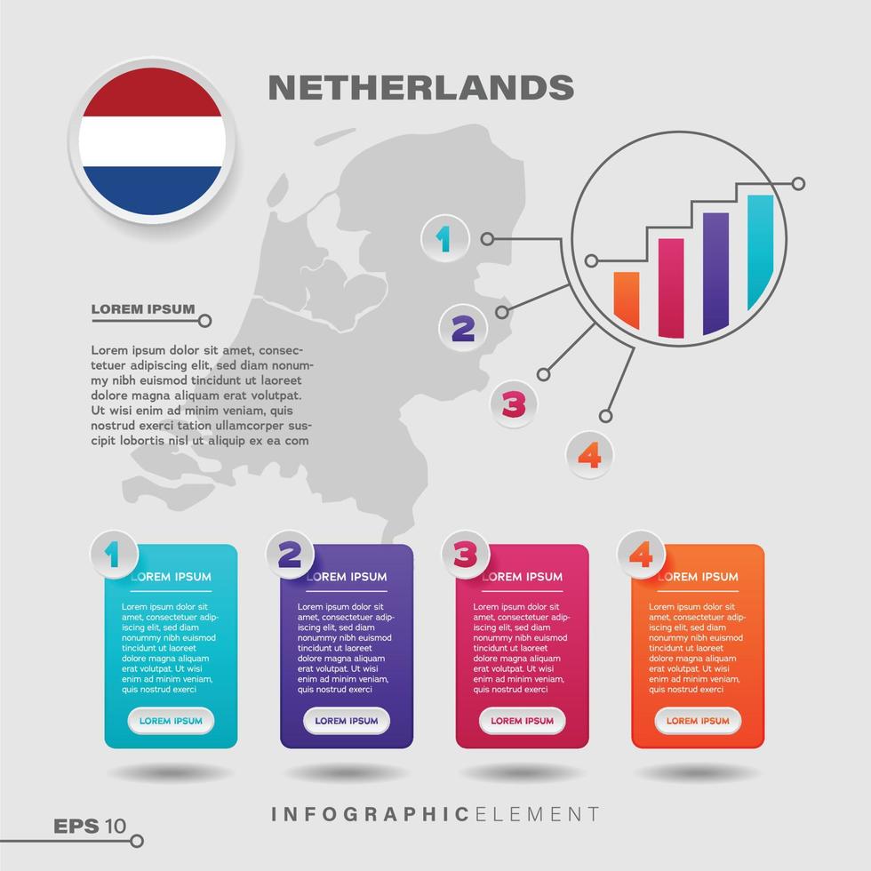 Netherlands Chart Infographic Element vector
