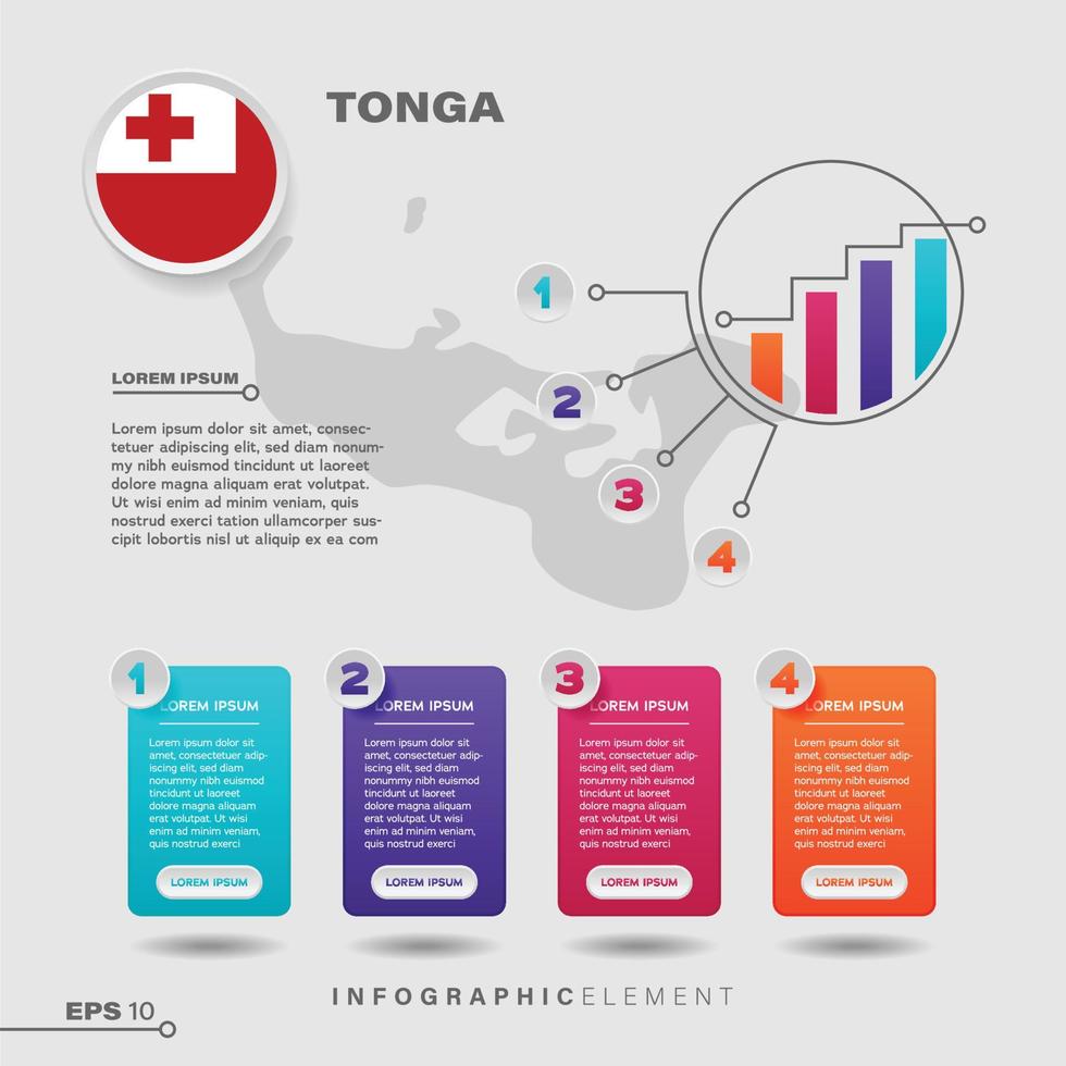 Tonga Chart Infographic Element vector