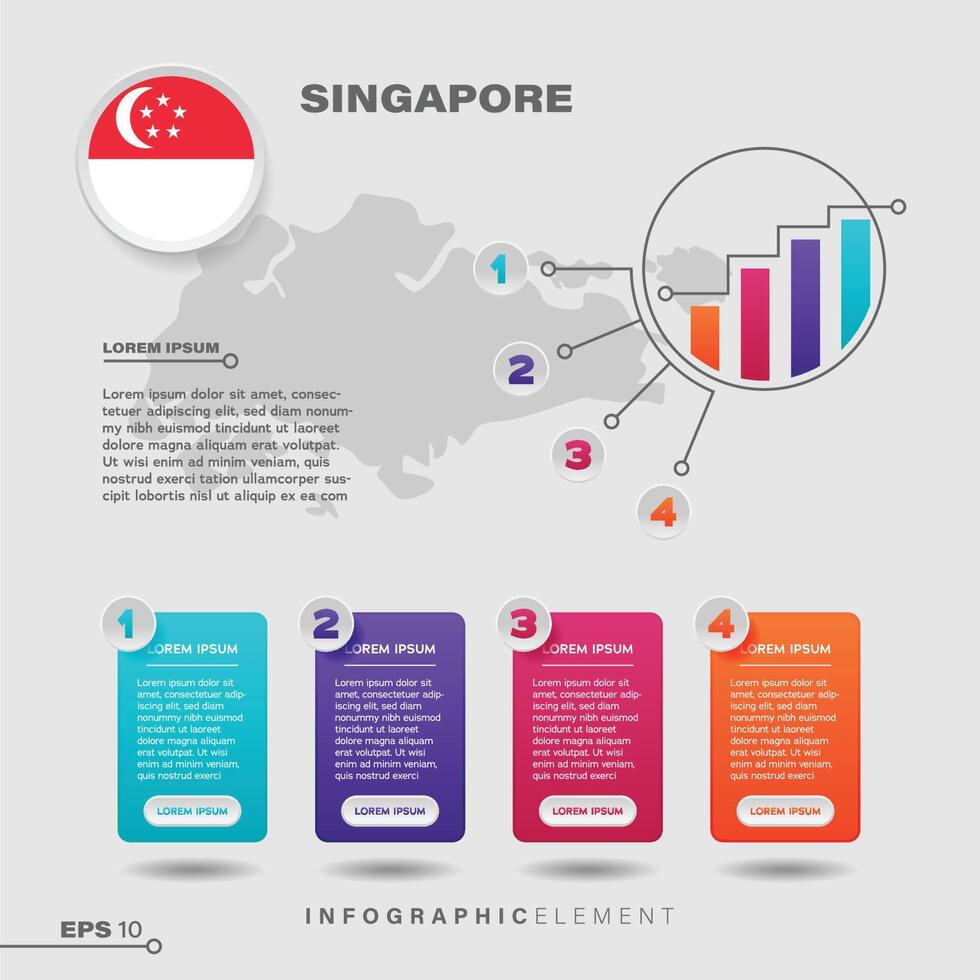 elemento infográfico gráfico de singapur vector