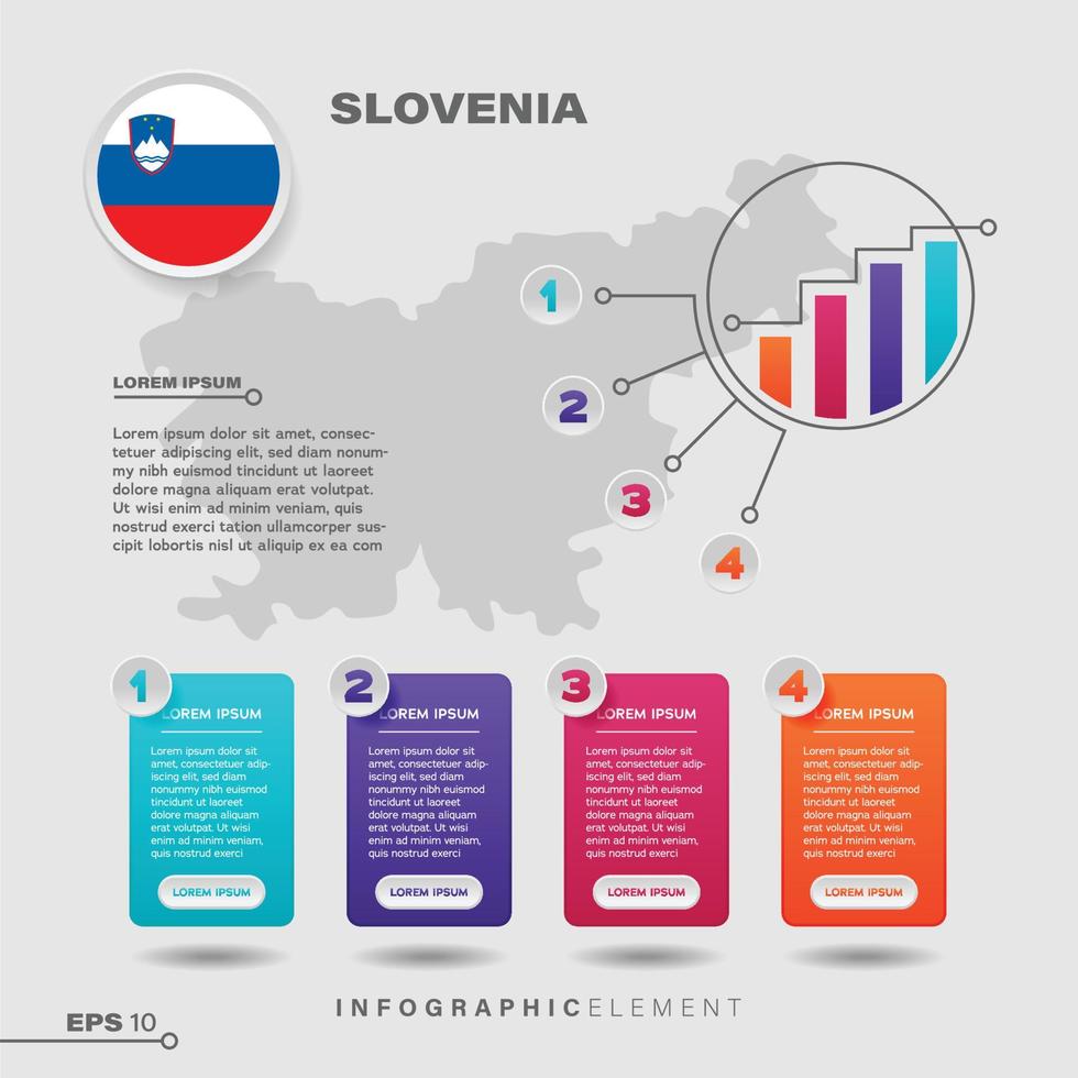elemento infográfico gráfico de eslovenia vector