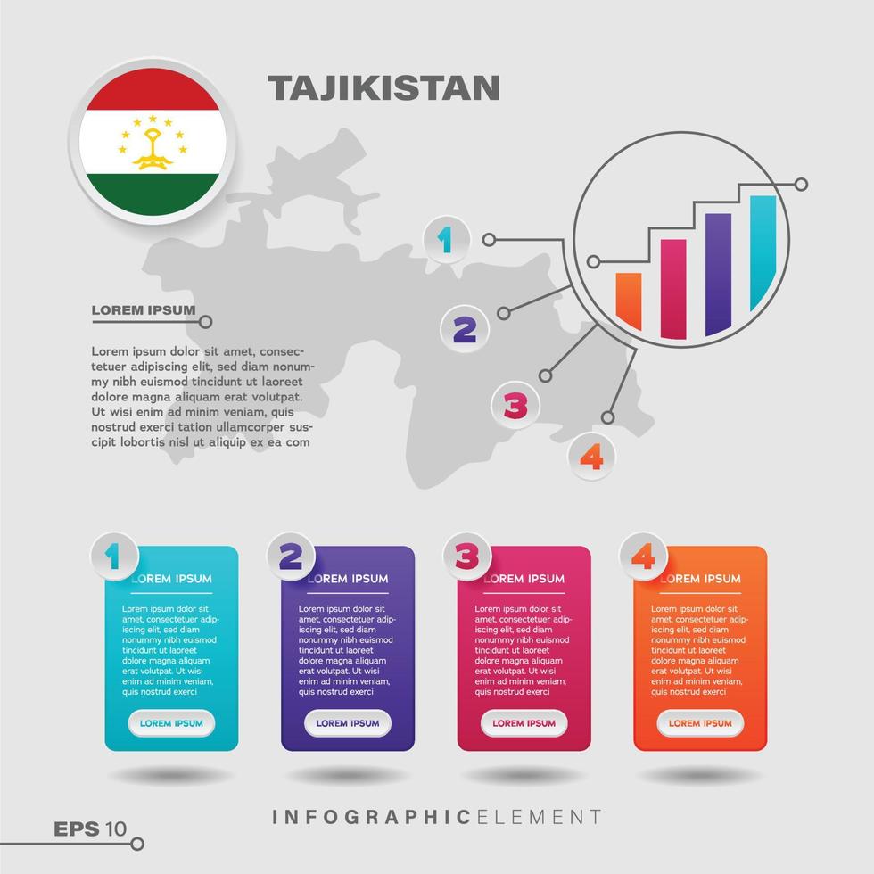 Tajikistan Chart Infographic Element vector