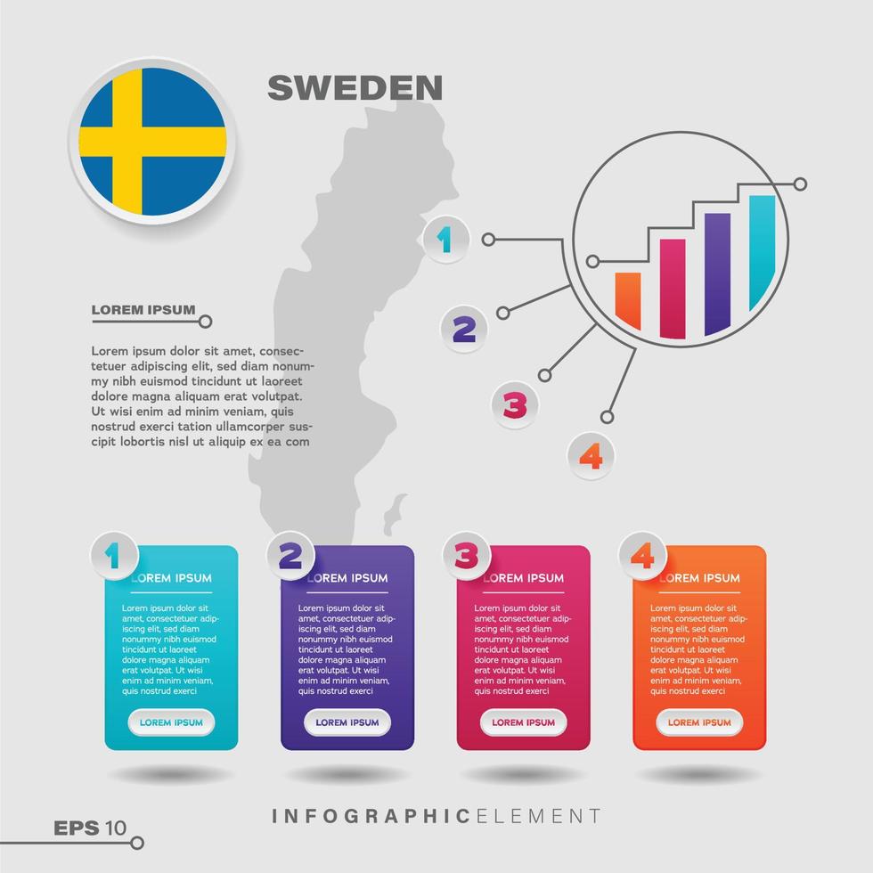 elemento infográfico gráfico de suecia vector