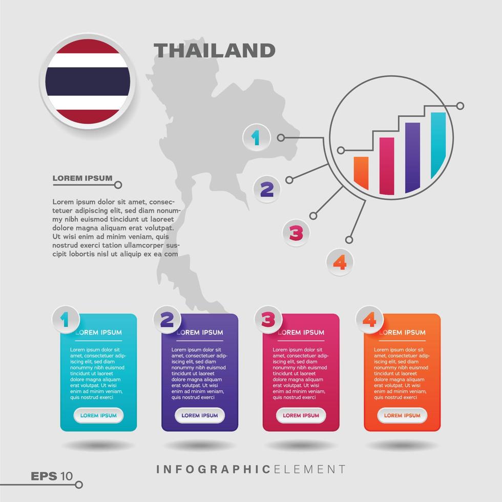Thailand Chart Infographic Element vector