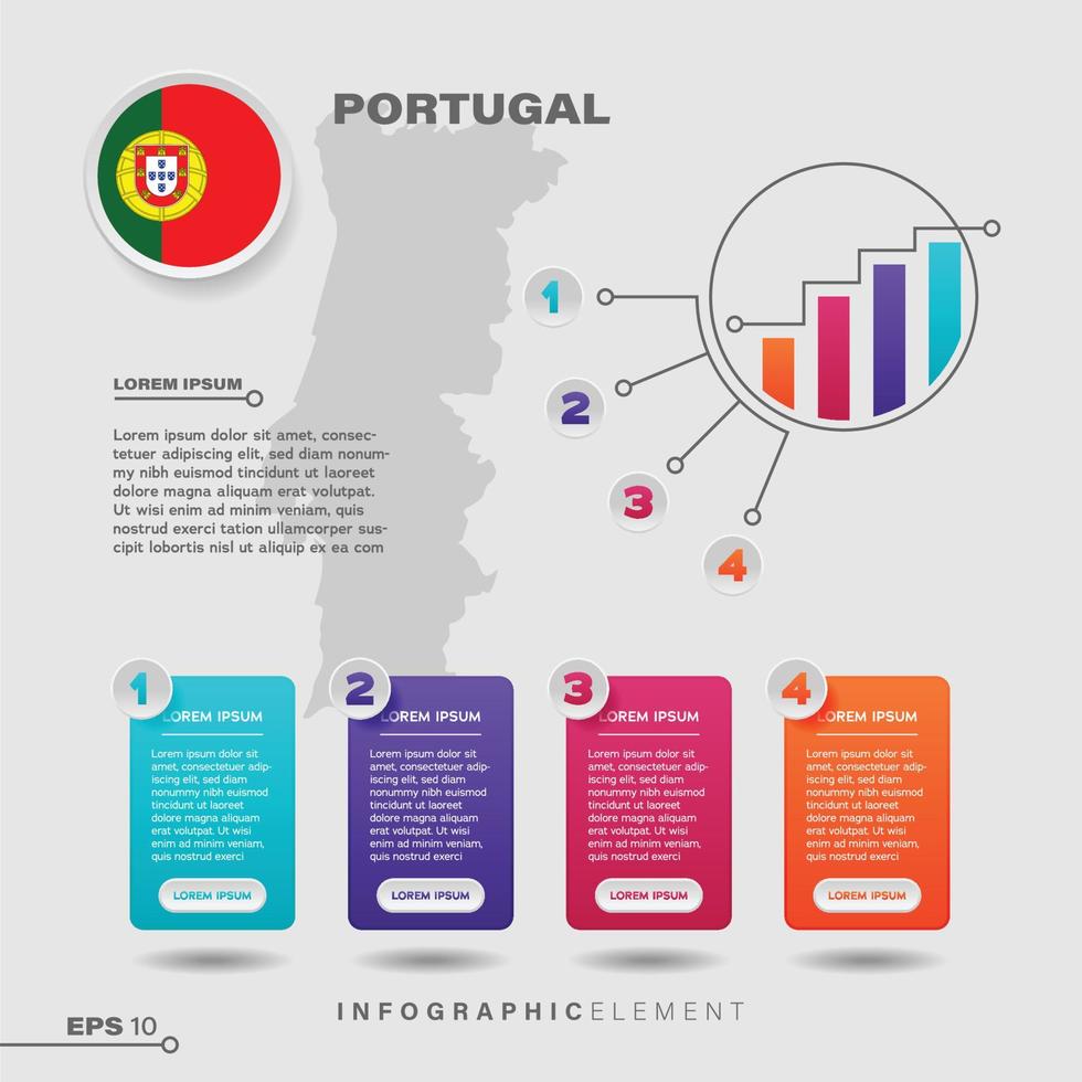 Portugal Chart Infographic Element vector