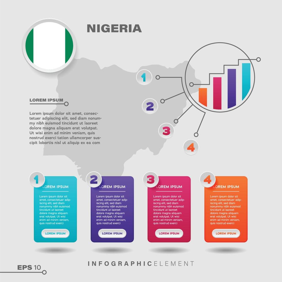 elemento infográfico gráfico de nigeria vector