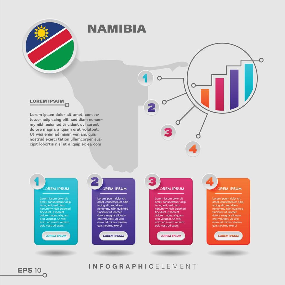 elemento infográfico gráfico de namibia vector