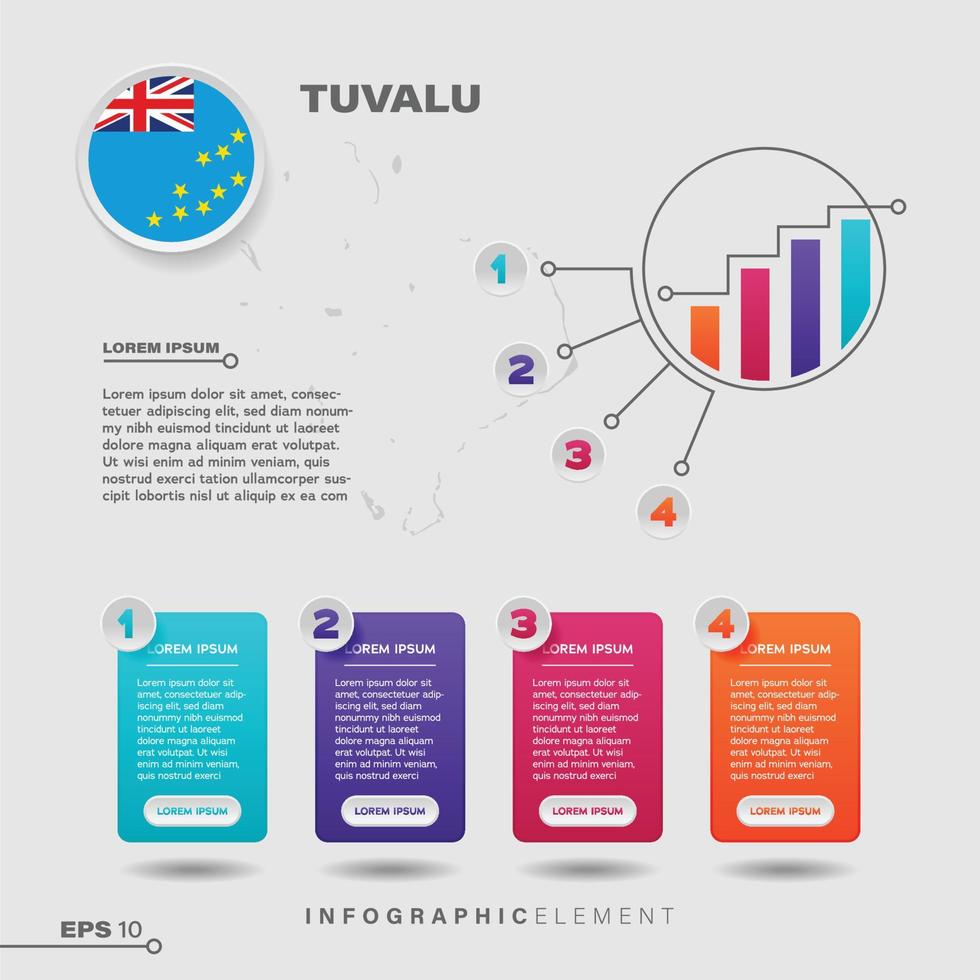 Tuvalu Chart Infographic Element vector