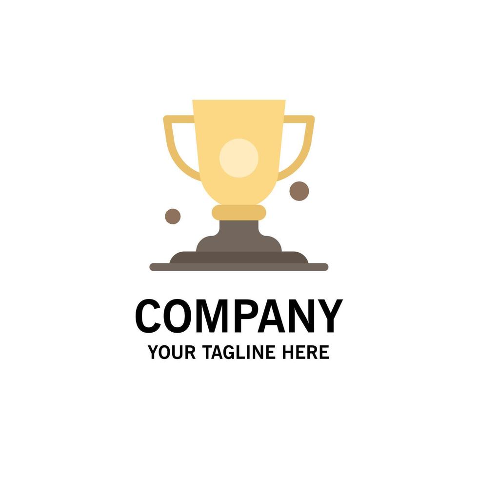 Achievement Cup Prize Trophy Business Logo Template Flat Color vector