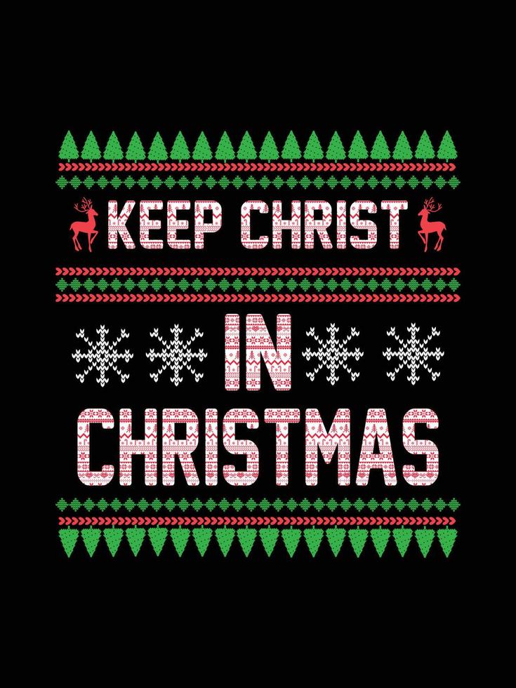Ugly Christmas Sweater typography apparel Vintages Christmas T-shirt design Christmas merchandise designs, hand-drawn lettering for apparel fashion. Christian religion quotes saying for print vector