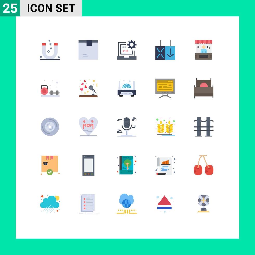 Modern Set of 25 Flat Colors Pictograph of traffic light product laptop develop Editable Vector Design Elements