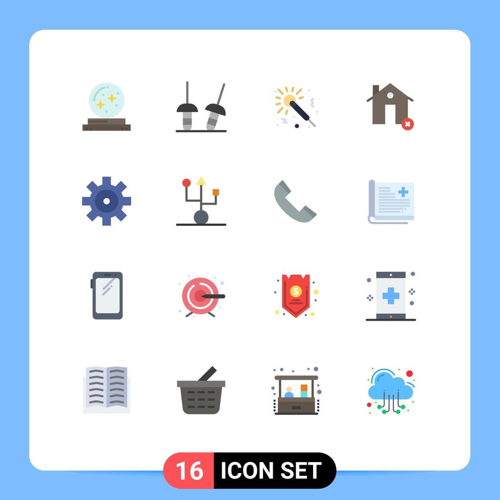 16 Thematic Vector Flat Colors and Editable Symbols of setting estate microphone clear buildings Editable Pack of Creative Vector Design Elements