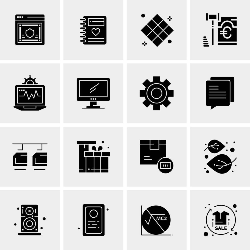 16 iconos universales de negocios vector ilustración de icono creativo para usar en proyectos relacionados con la web y dispositivos móviles