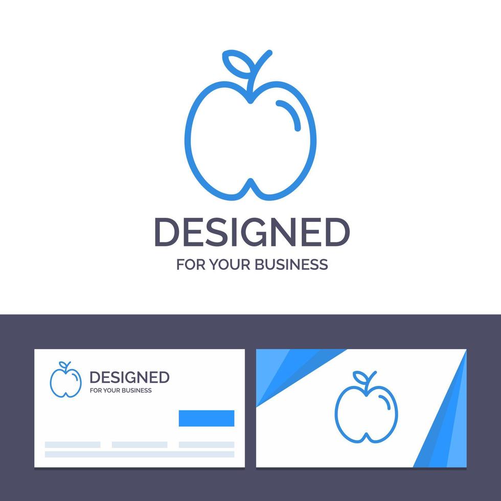 tarjeta de visita creativa y plantilla de logotipo apple educación escuela estudio vector ilustración