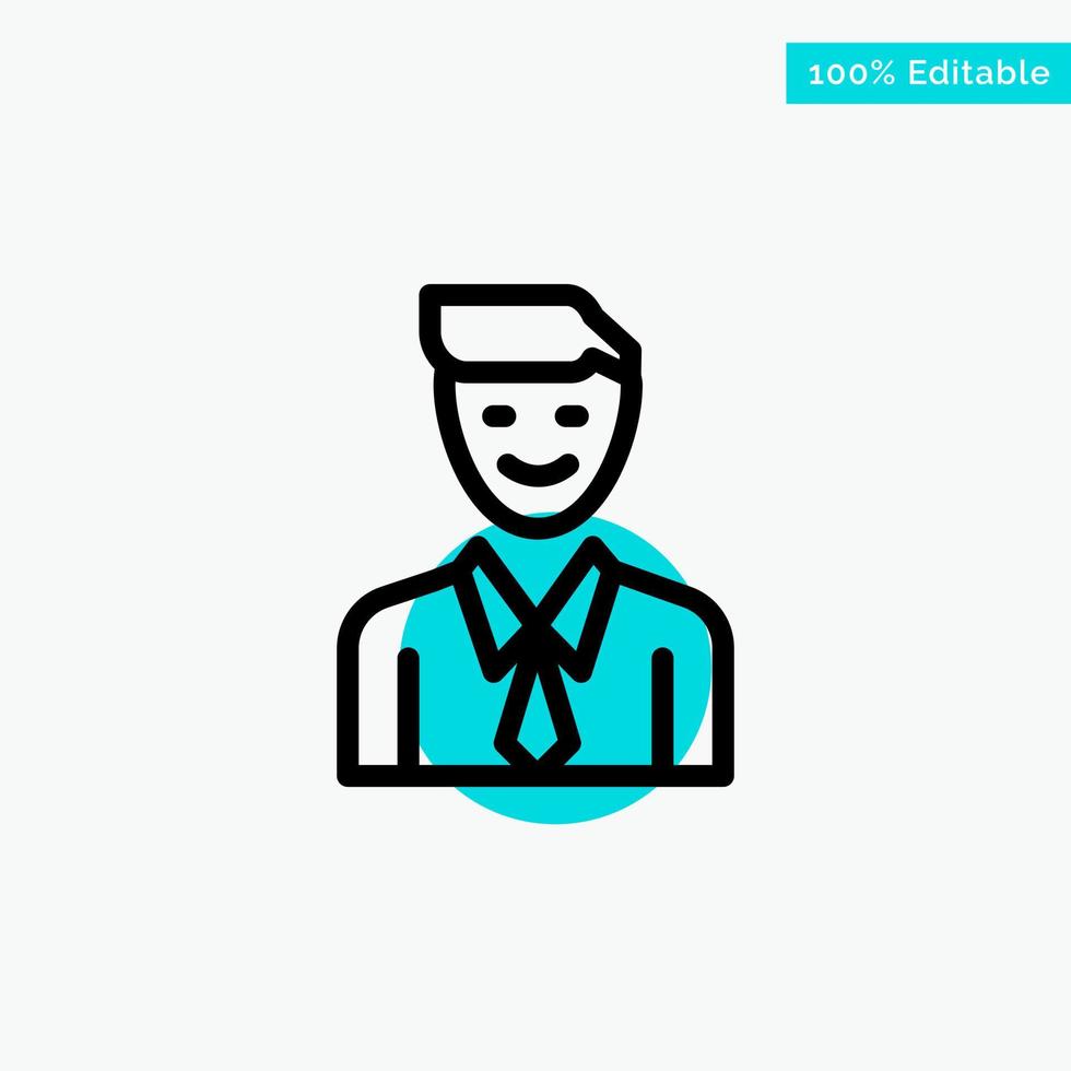 Business Executive Job Man Selection turquoise highlight circle point Vector icon
