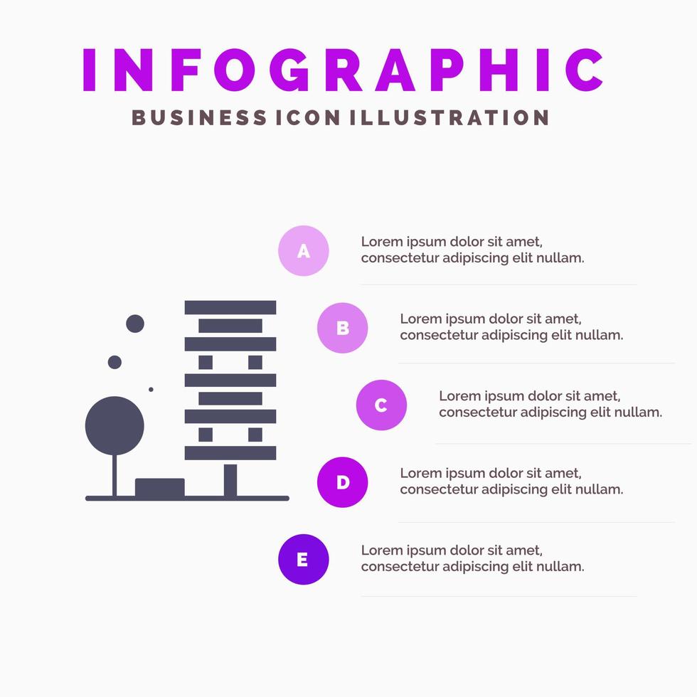 Agriculture Architecture Building City Environment Solid Icon Infographics 5 Steps Presentation Background vector