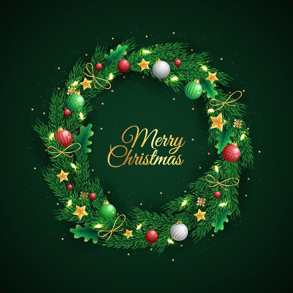 Christmas Floral Wreath Background vector