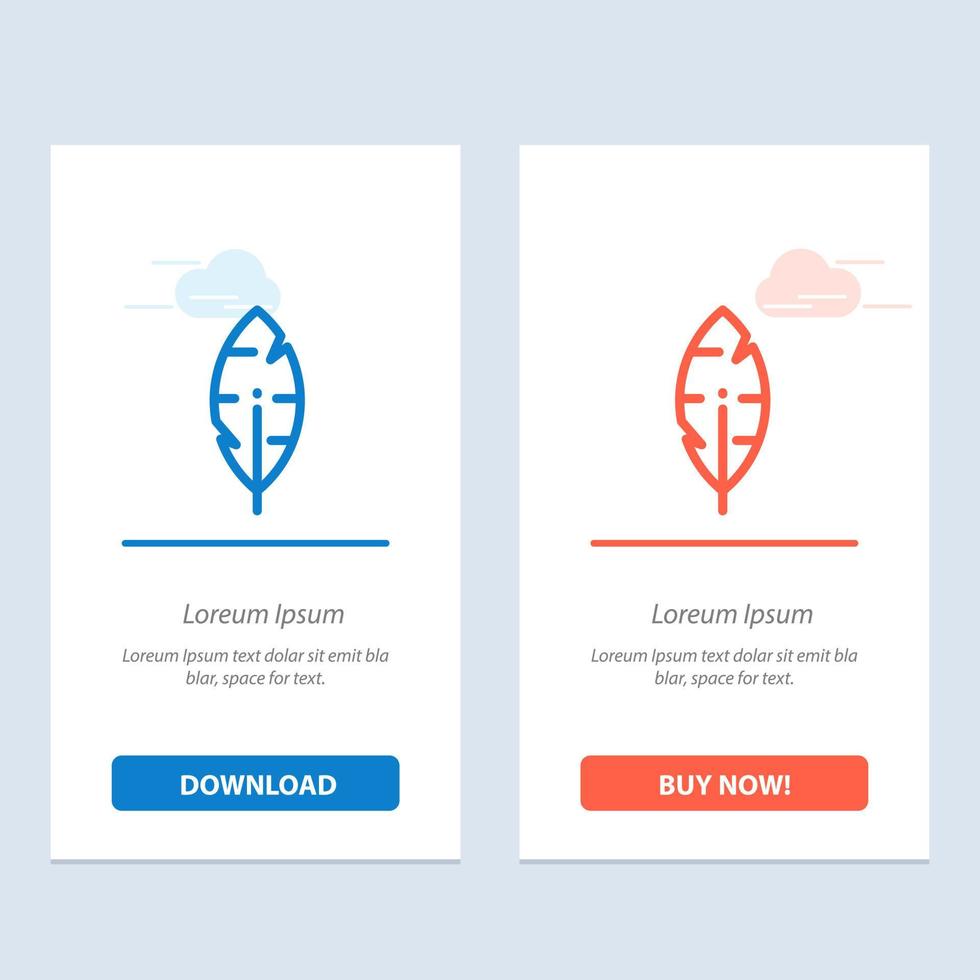 Feather Ink Write  Blue and Red Download and Buy Now web Widget Card Template vector