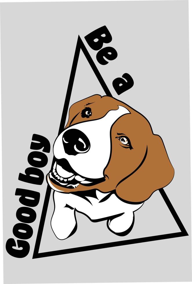 beagle cartoon 3colors vector. vector