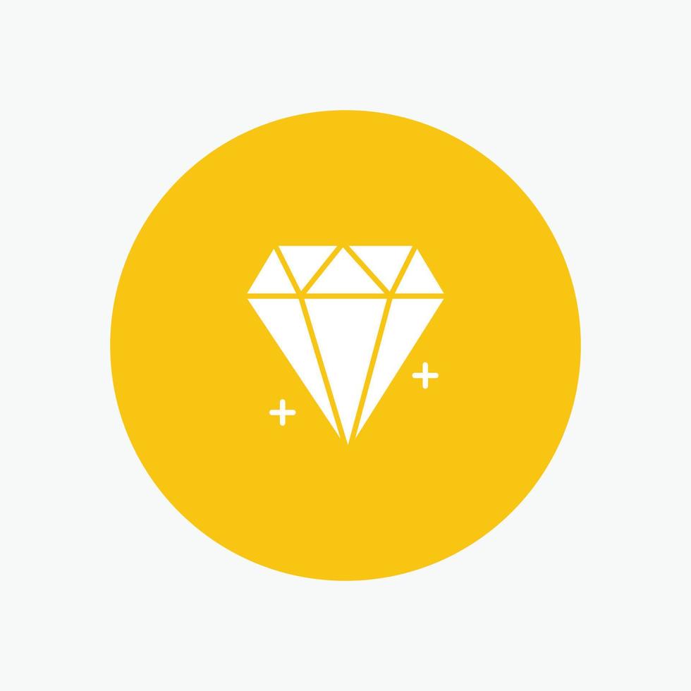 Diamond Ecommerce Jewelry Jewel white glyph icon vector