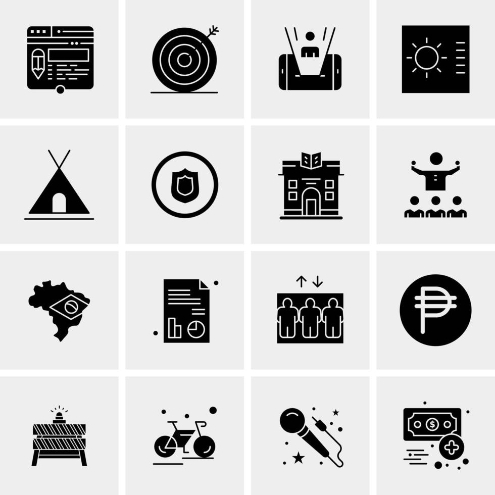 16 iconos de negocios universales vector ilustración de icono creativo para usar en proyectos relacionados con la web y dispositivos móviles