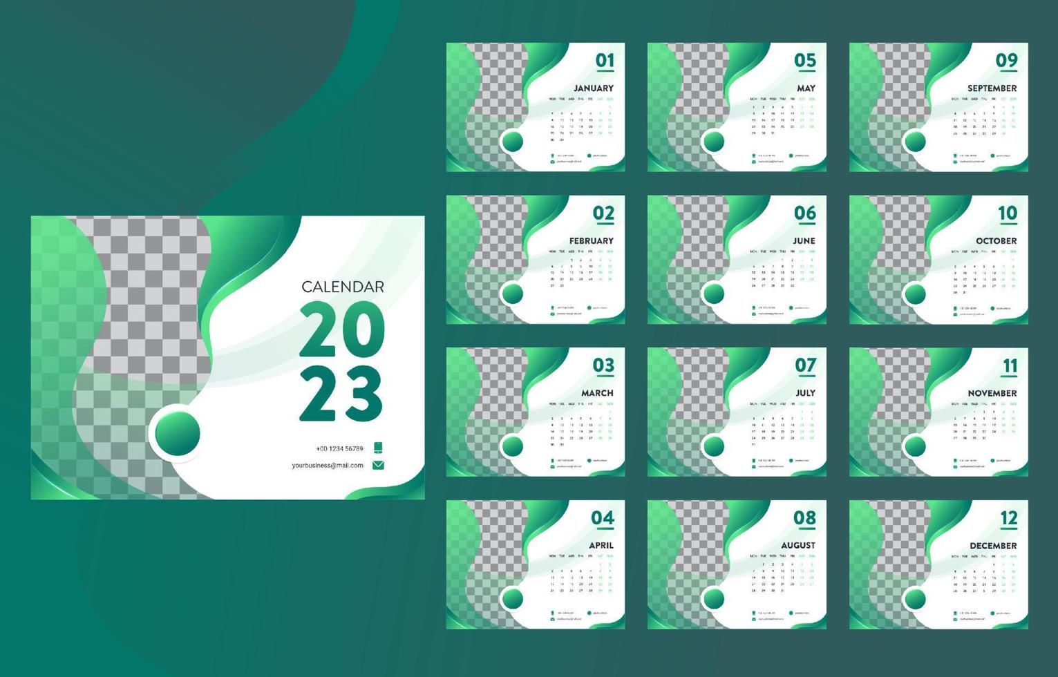 Business Calendar 2023 Formal Template vector