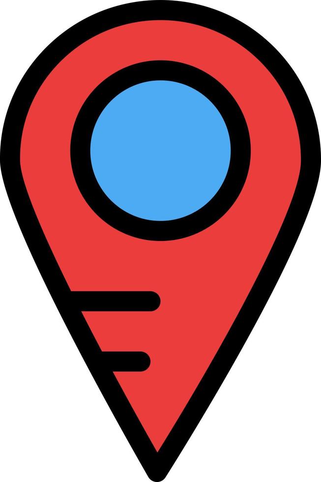mapa ubicación escuela color plano icono vector icono banner plantilla