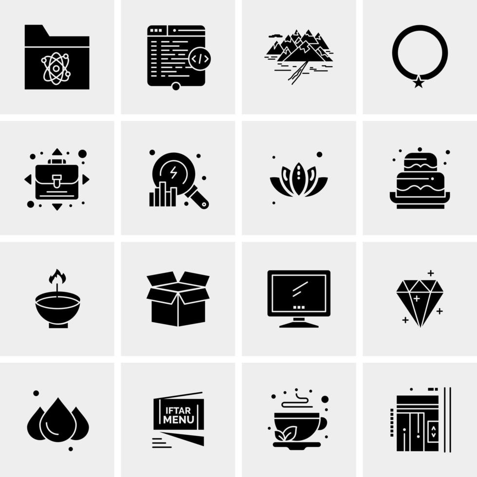 16 iconos de negocios universales vector ilustración de icono creativo para usar en proyectos relacionados con la web y dispositivos móviles