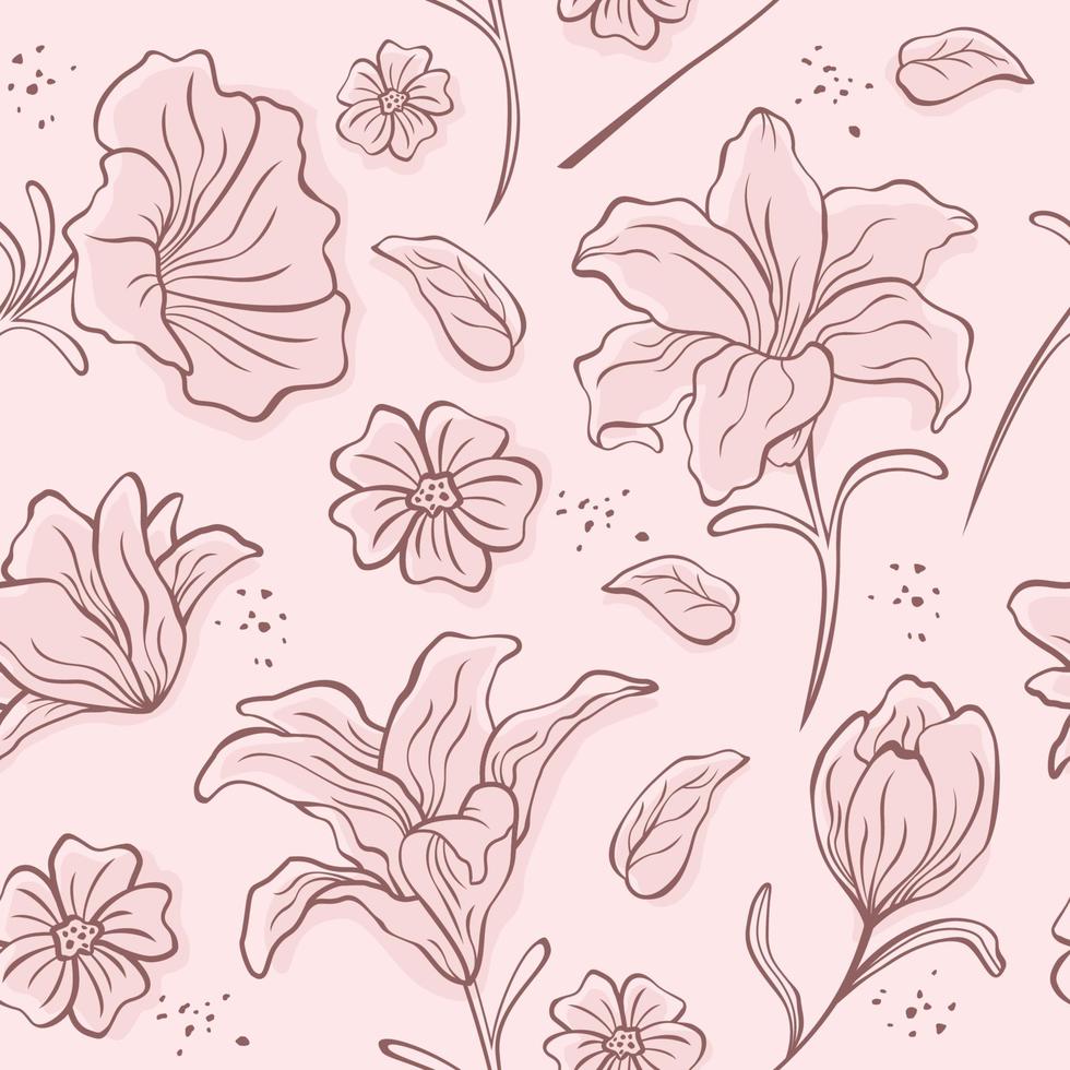 Hand Drawn Floral Seamless Pattern vector