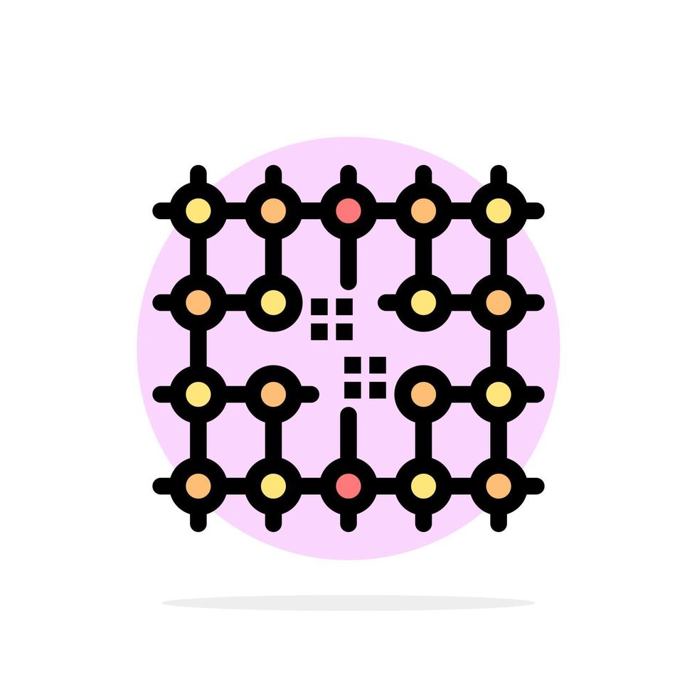 chip conexión electricidad red material resumen círculo fondo plano color icono vector