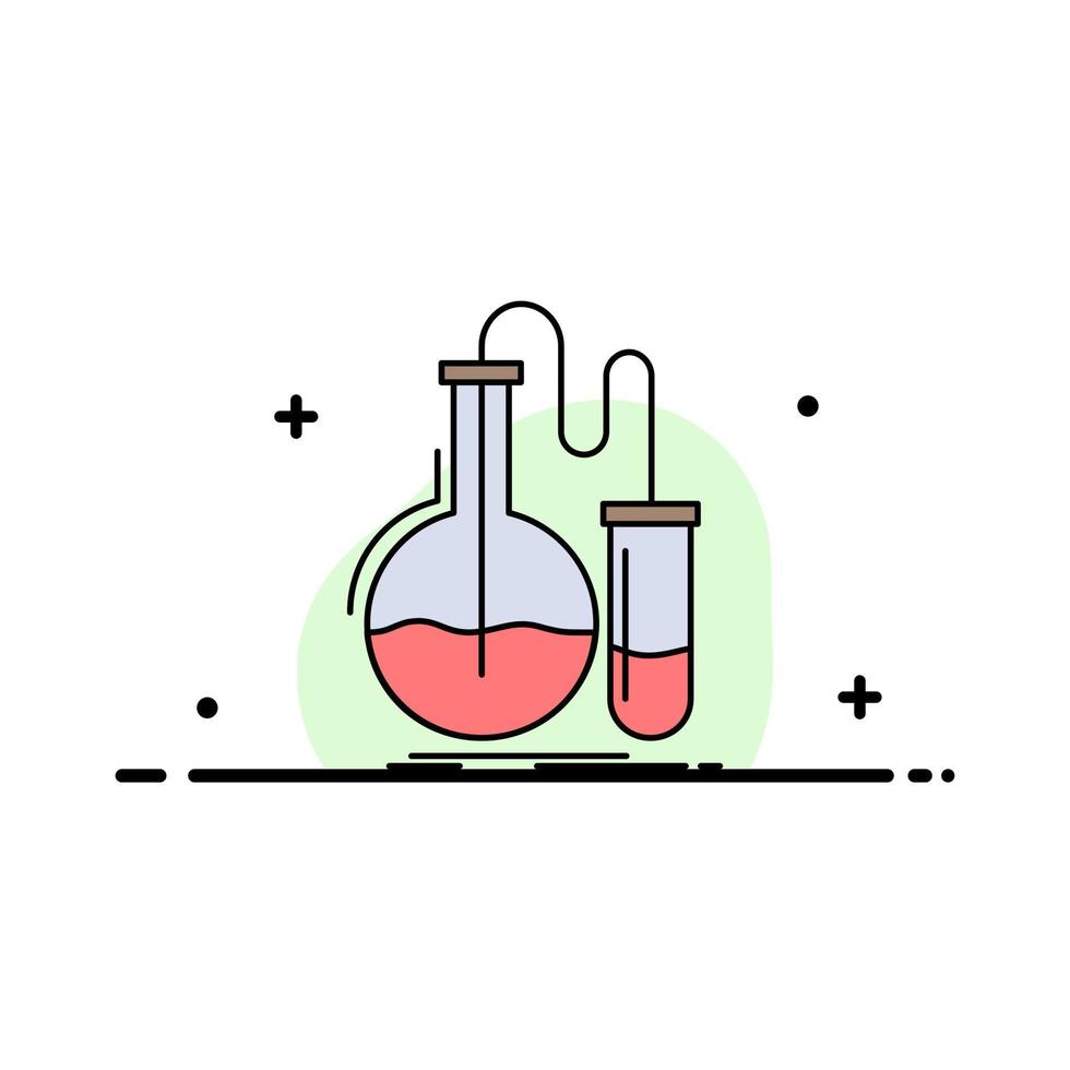 análisis química matraz investigación prueba color plano icono vector