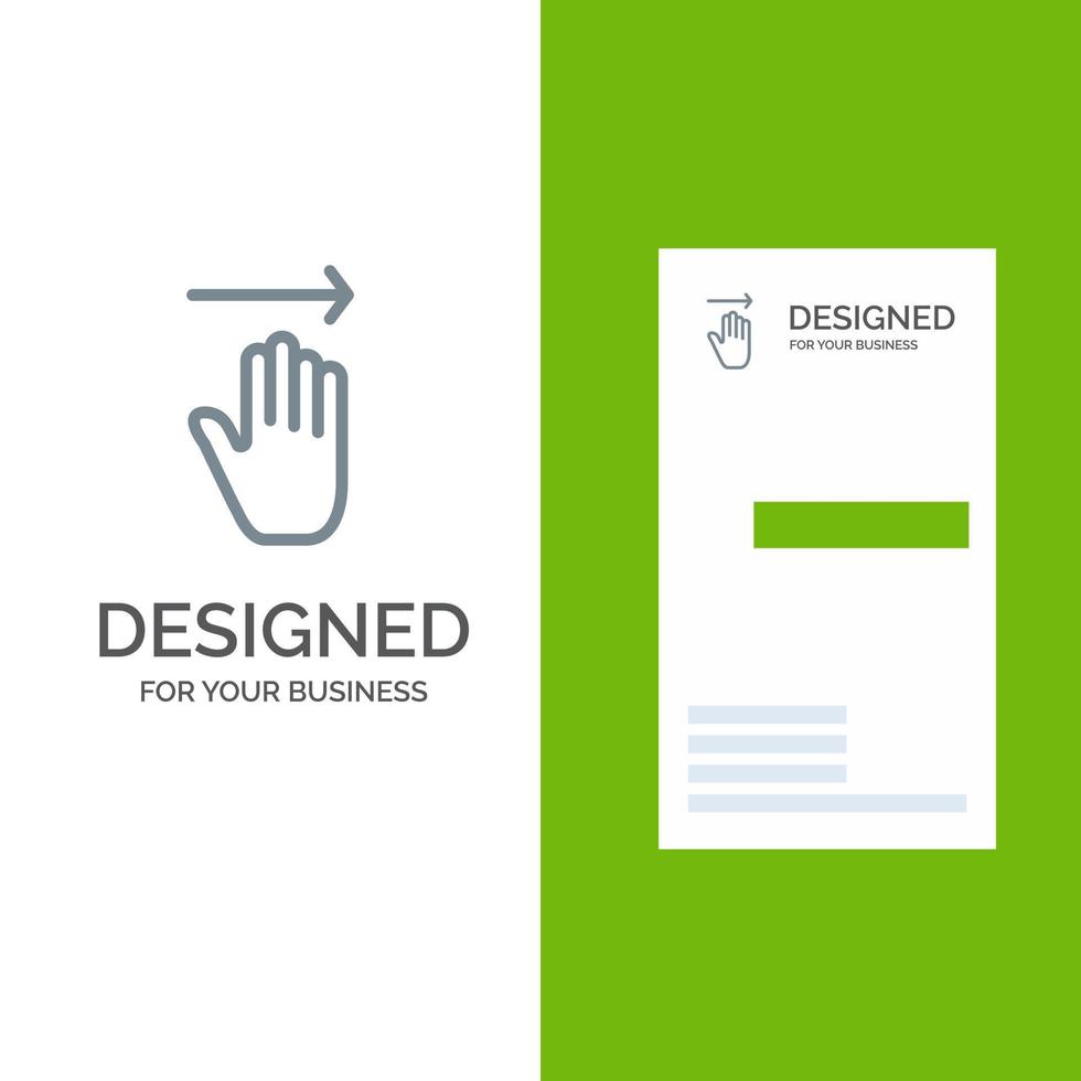 Hand Arrow Gestures right Grey Logo Design and Business Card Template vector