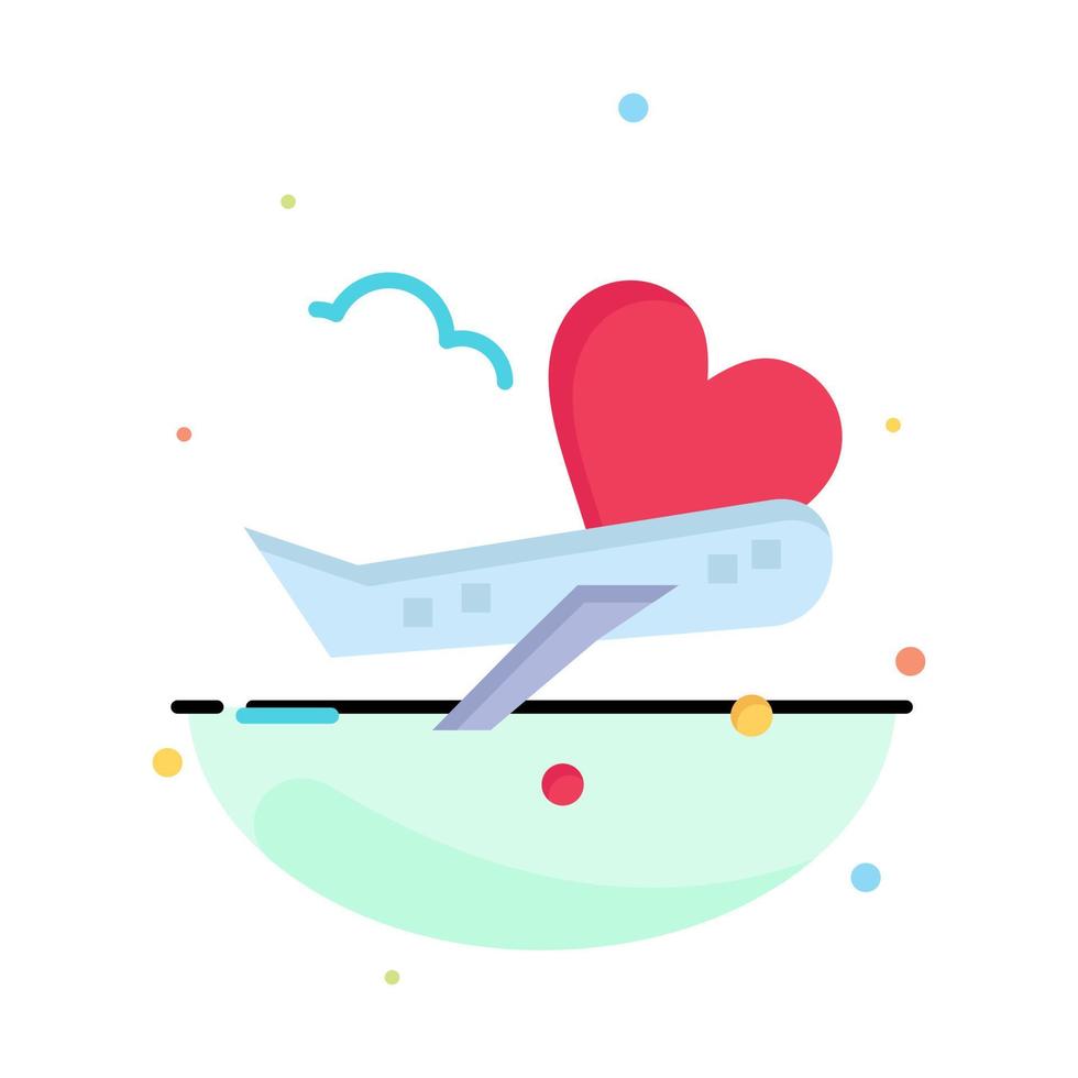 Fly Airplane Plane Airport Abstract Flat Color Icon Template vector