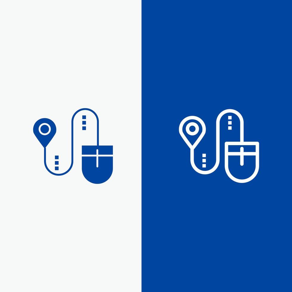 Mouse Location Search Computer Line and Glyph Solid icon Blue banner vector