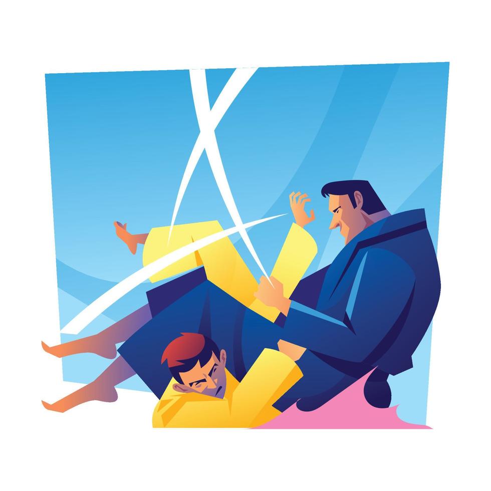 Professional Jiu Jitsu Fighting vector