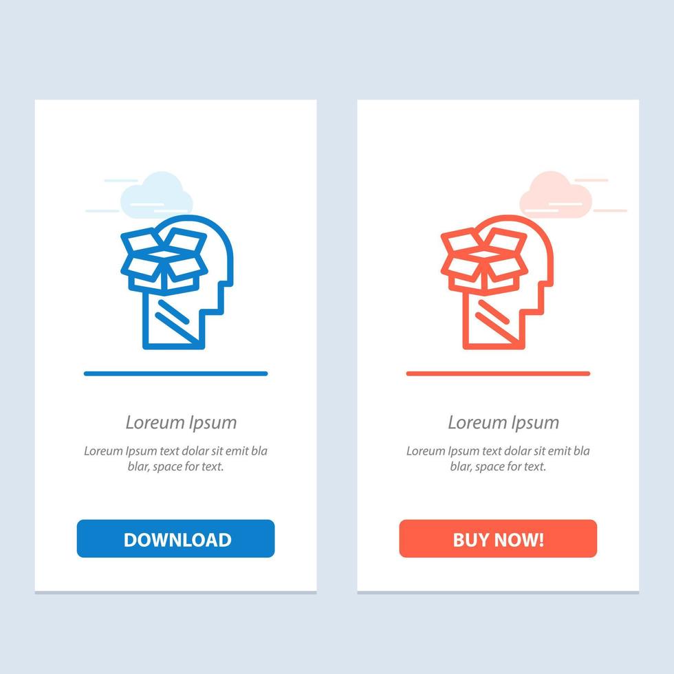 Box Unbox Data User Male  Blue and Red Download and Buy Now web Widget Card Template vector