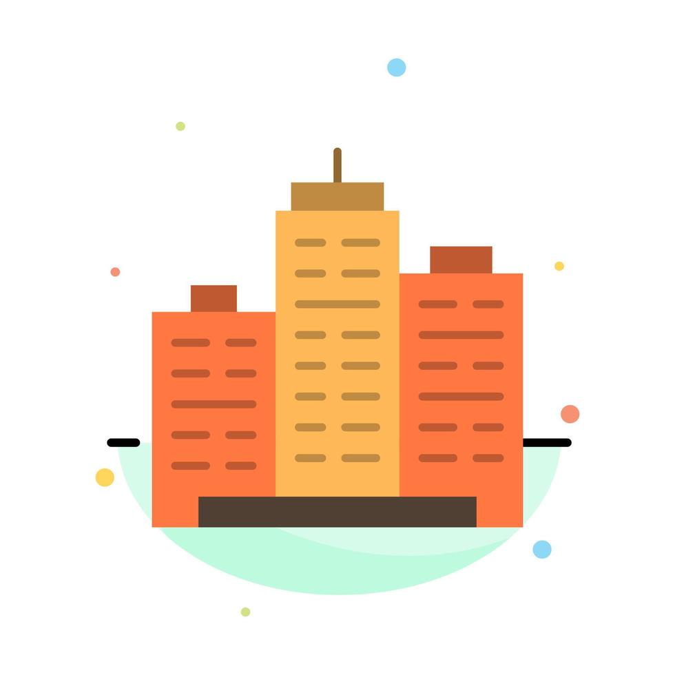 Building Architecture Business Estate Office Property Real Abstract Flat Color Icon Template vector